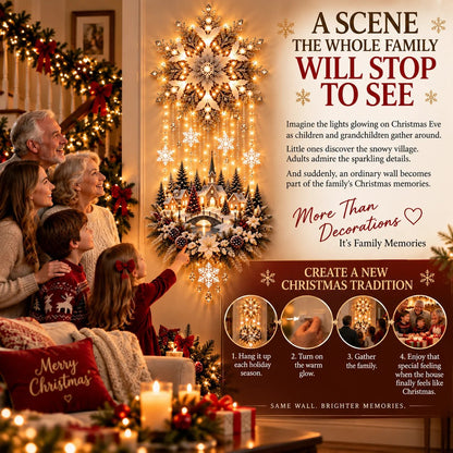🔥Buy 2 Get 15% OFF🔥Christmas Snowflake Village Lighted Wall Decor