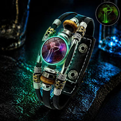 💥Last-day sale – 50% off♈ Glow-in-the-Dark Zodiac Bracelet – 12 Star Signs