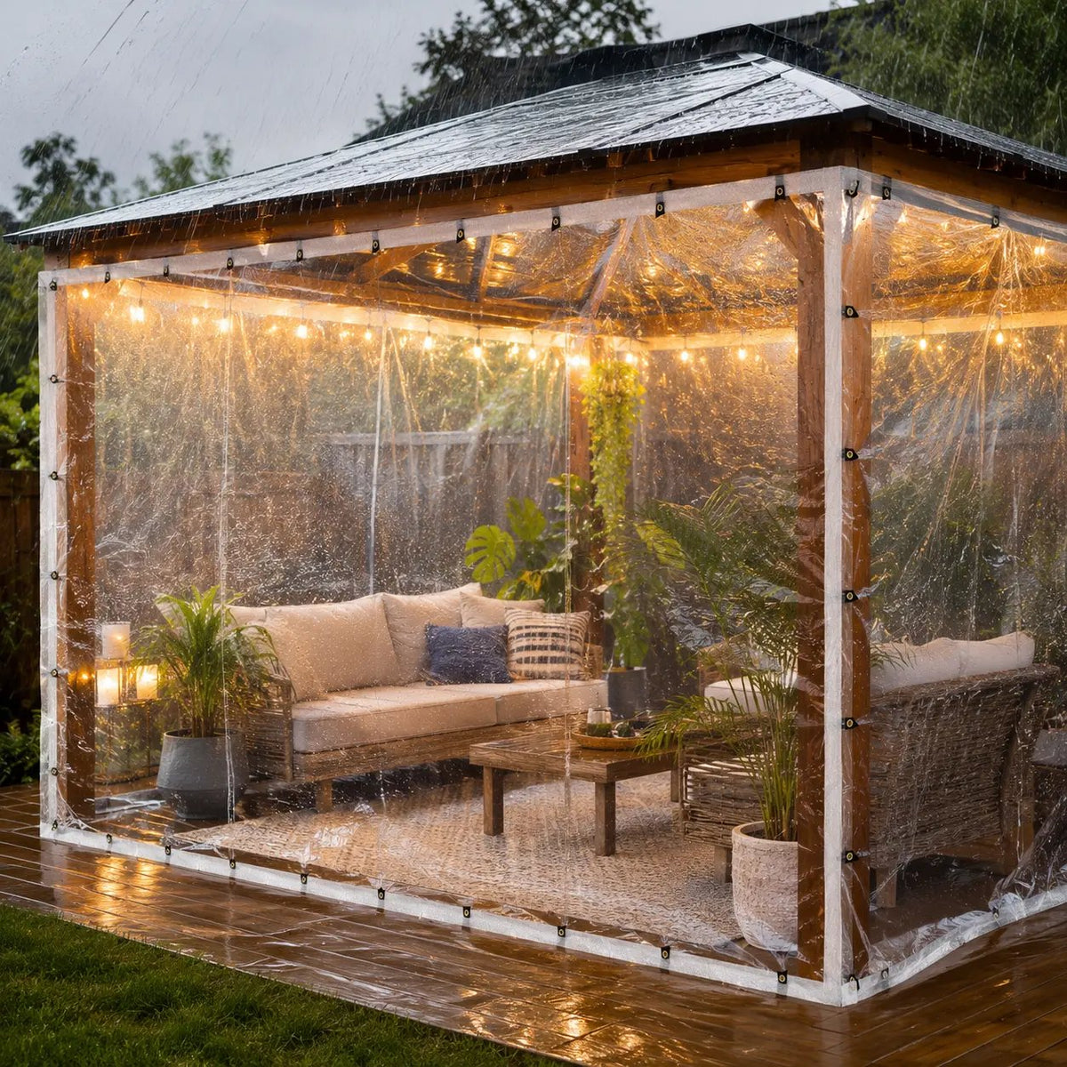 🌧️ Clear Waterproof Tarp – Heavy-Duty Patio & Outdoor Furniture Cover 🏡