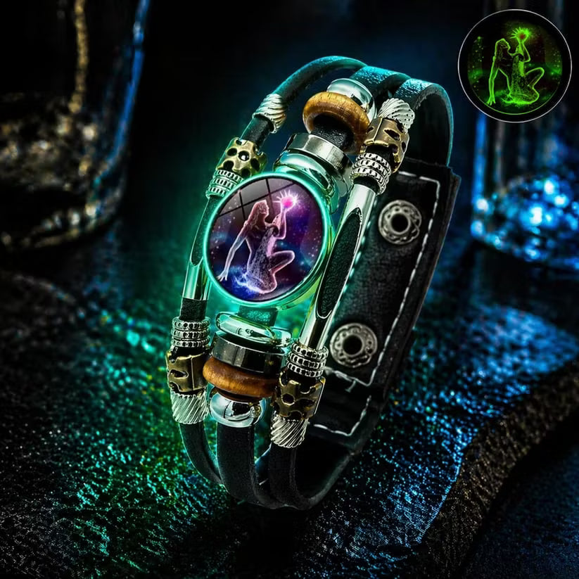 💥Last-day sale – 50% off♈ Glow-in-the-Dark Zodiac Bracelet – 12 Star Signs