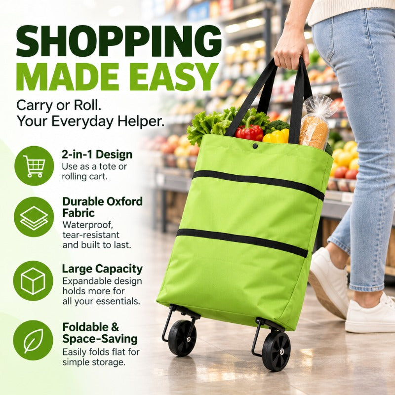 Rolling Grocery Tote Bag