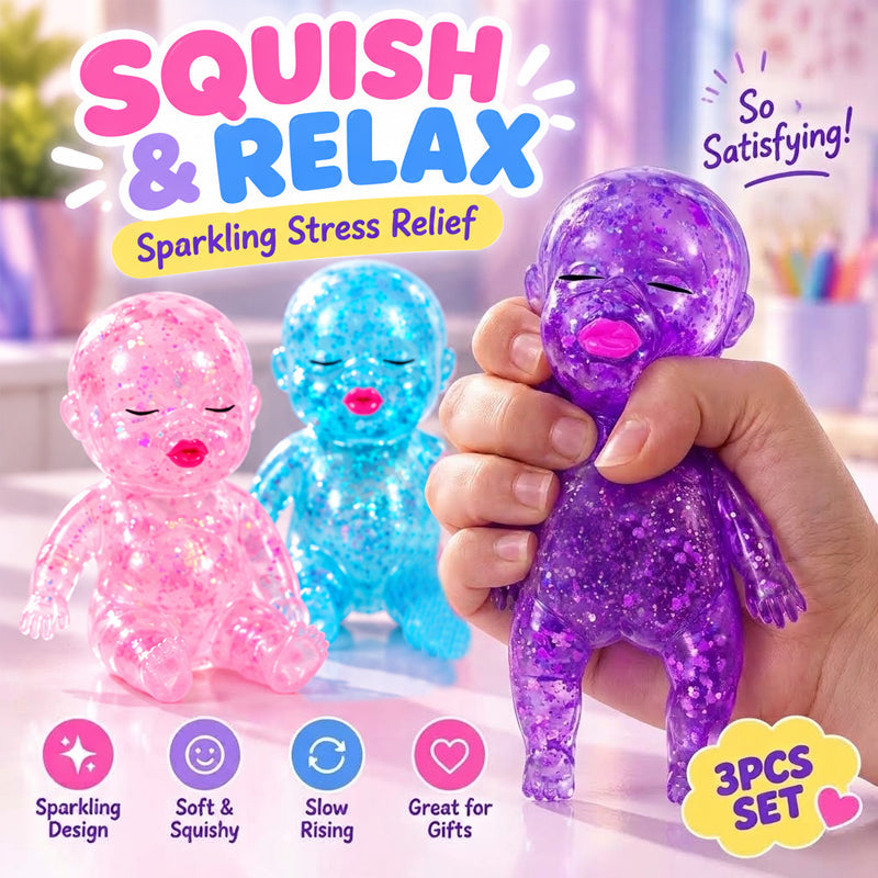 3-Pack Glitter Baby Dolls