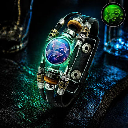 💥Last-day sale – 50% off♈ Glow-in-the-Dark Zodiac Bracelet – 12 Star Signs