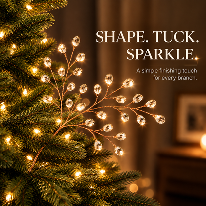 ✨ Crystal Beaded Christmas Tree Branch Picks – Instant Sparkle & Fuller Holiday Décor