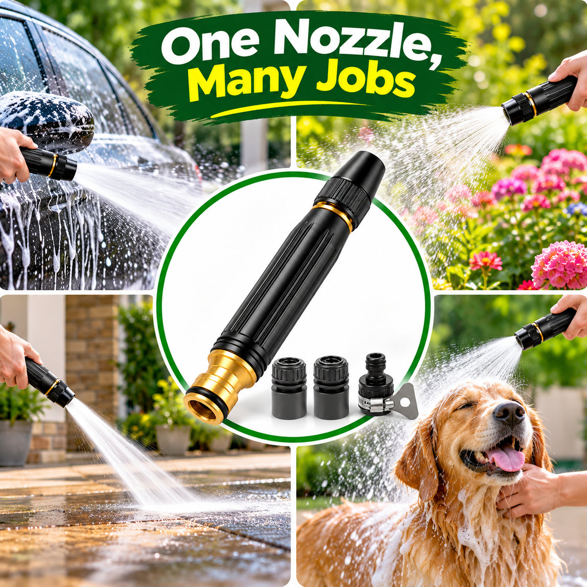✨Heavy Duty Adjustable Twist Hose Nozzle Jet Sweeper Nozzle