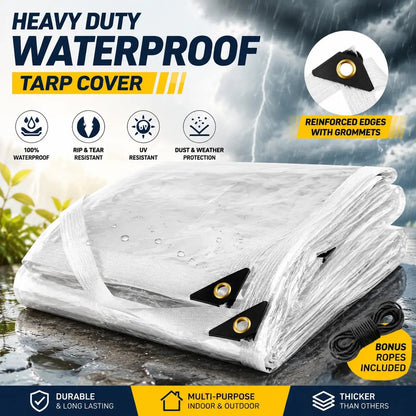 🌧️ Clear Waterproof Tarp – Heavy-Duty Patio & Outdoor Furniture Cover 🏡