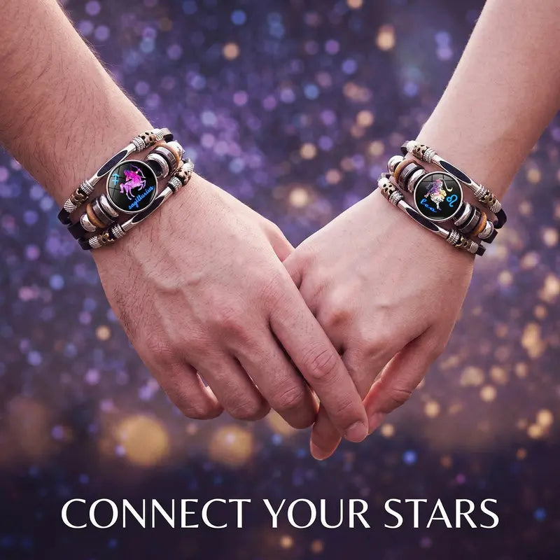 💥Last-day sale – 50% off♈ Glow-in-the-Dark Zodiac Bracelet – 12 Star Signs