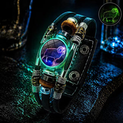 💥Last-day sale – 50% off♈ Glow-in-the-Dark Zodiac Bracelet – 12 Star Signs