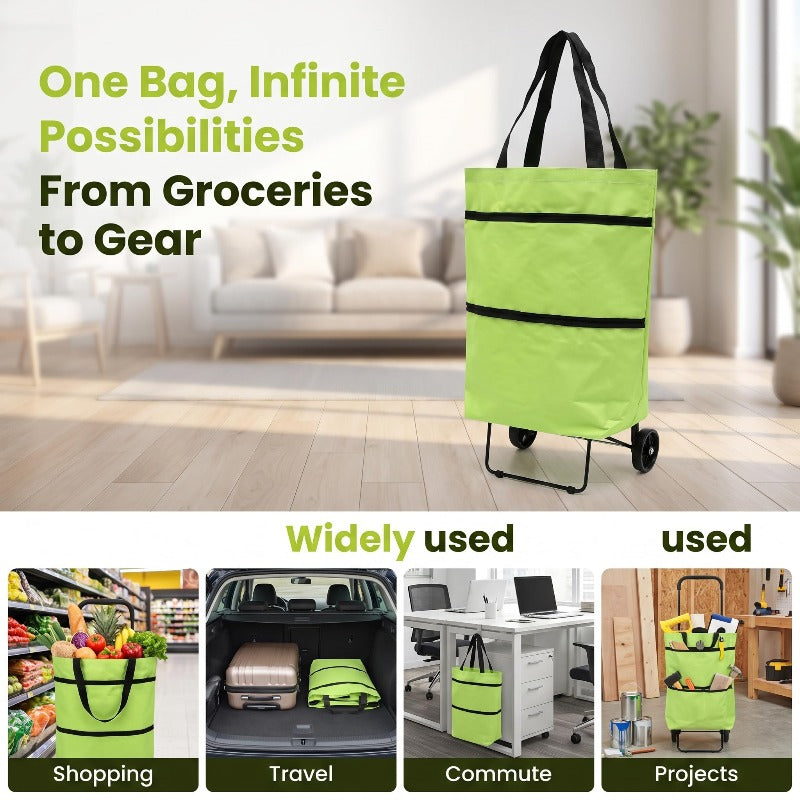 Rolling Grocery Tote Bag