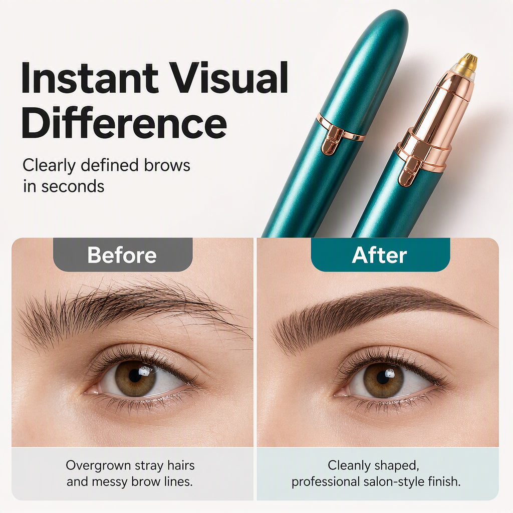 ⏰Electric Eyebrow Trimmer Pen with LED Light – USB Rechargeable Precision Hair Remover