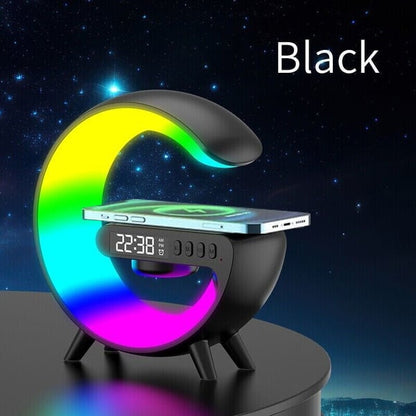 Multifunctional Bluetooth Speaker-Colorful Atmosphere Light Wireless Charging and Clock All-in-one Machine