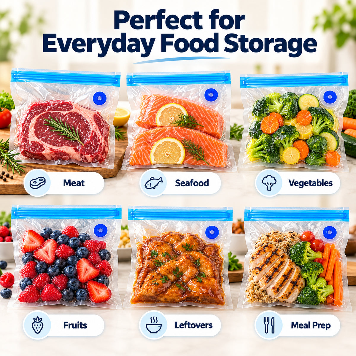Reusable Vacuum Food Storage Bags
