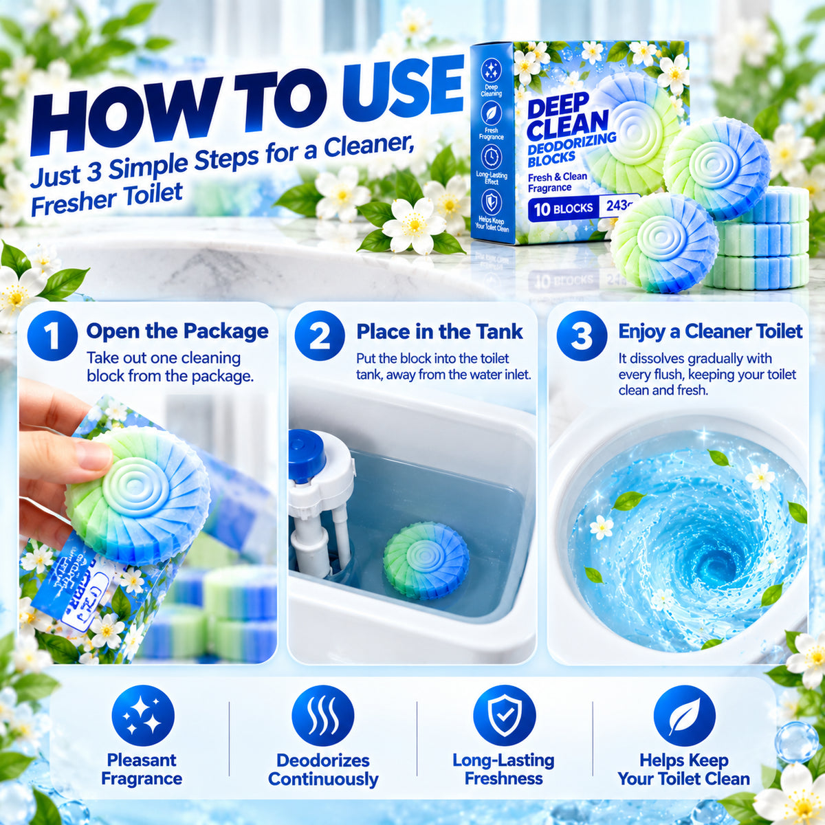 ✨ Gardenia Scent Toilet Cleaning Gel – Fresh & Long-Lasting