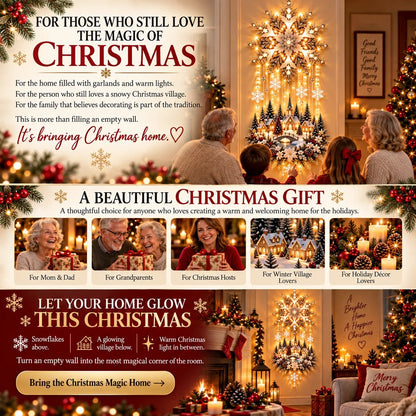 🔥Buy 2 Get 15% OFF🔥Christmas Snowflake Village Lighted Wall Decor
