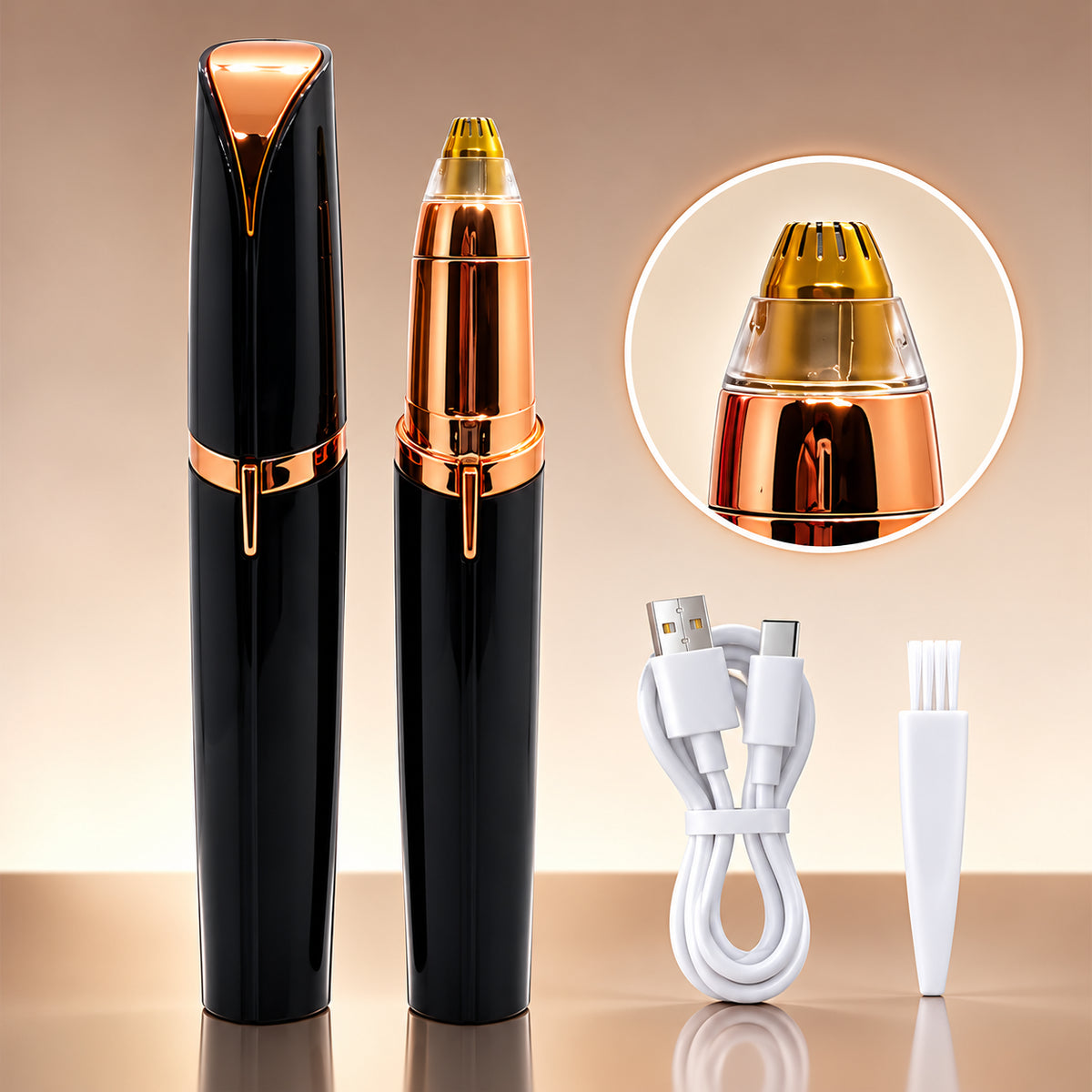 ⏰Electric Eyebrow Trimmer Pen with LED Light – USB Rechargeable Precision Hair Remover