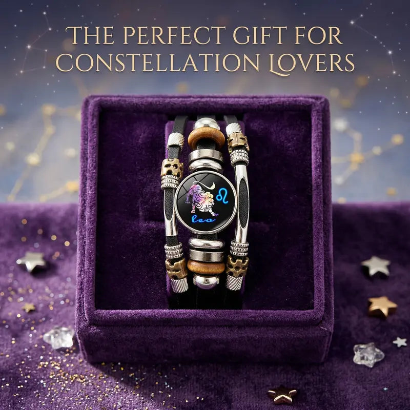 💥Last-day sale – 50% off♈ Glow-in-the-Dark Zodiac Bracelet – 12 Star Signs