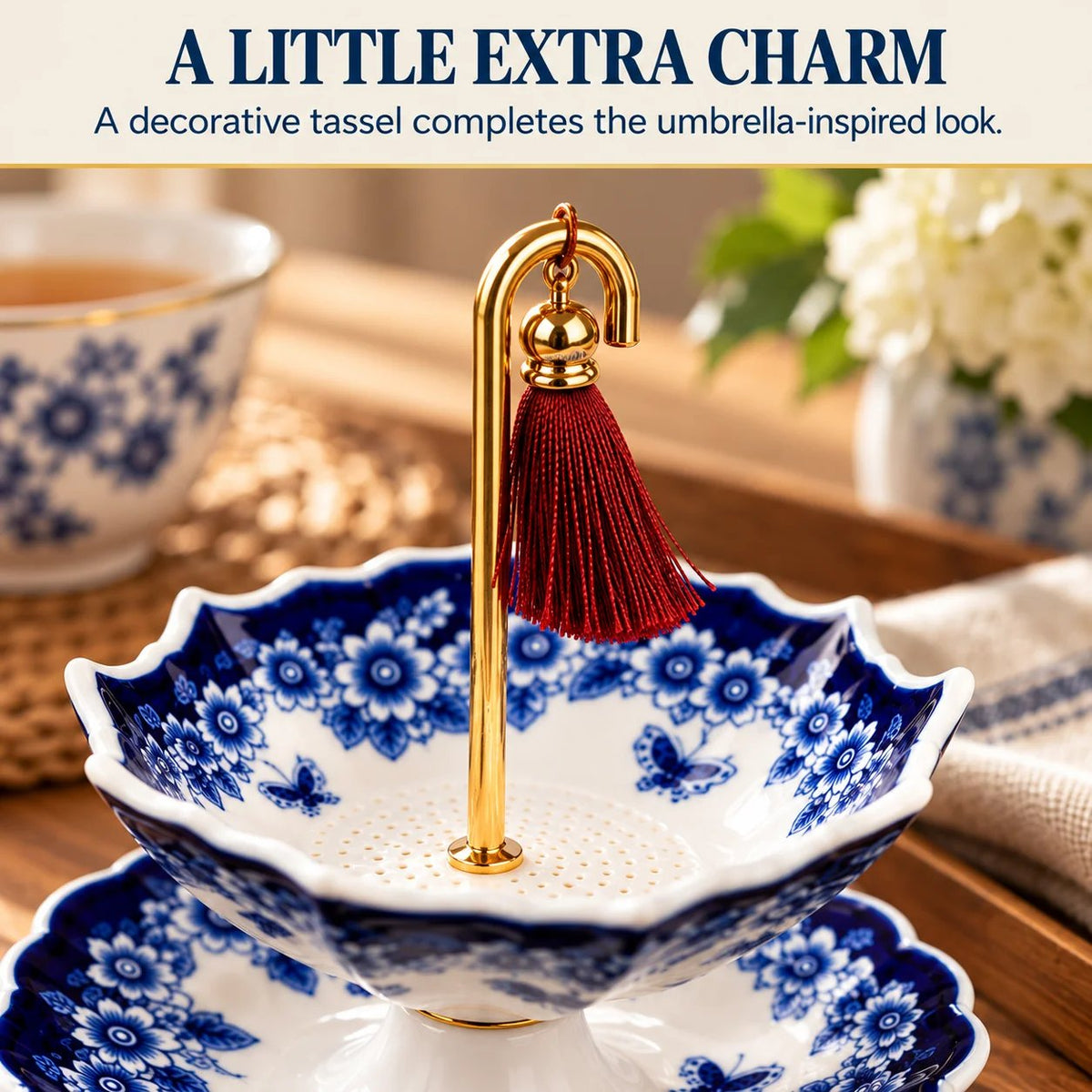 Umbrella Porcelain Ceramic Tea Strainer