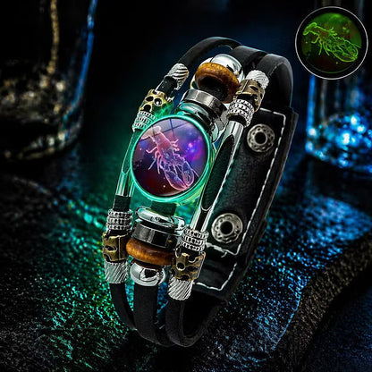 💥Last-day sale – 50% off♈ Glow-in-the-Dark Zodiac Bracelet – 12 Star Signs