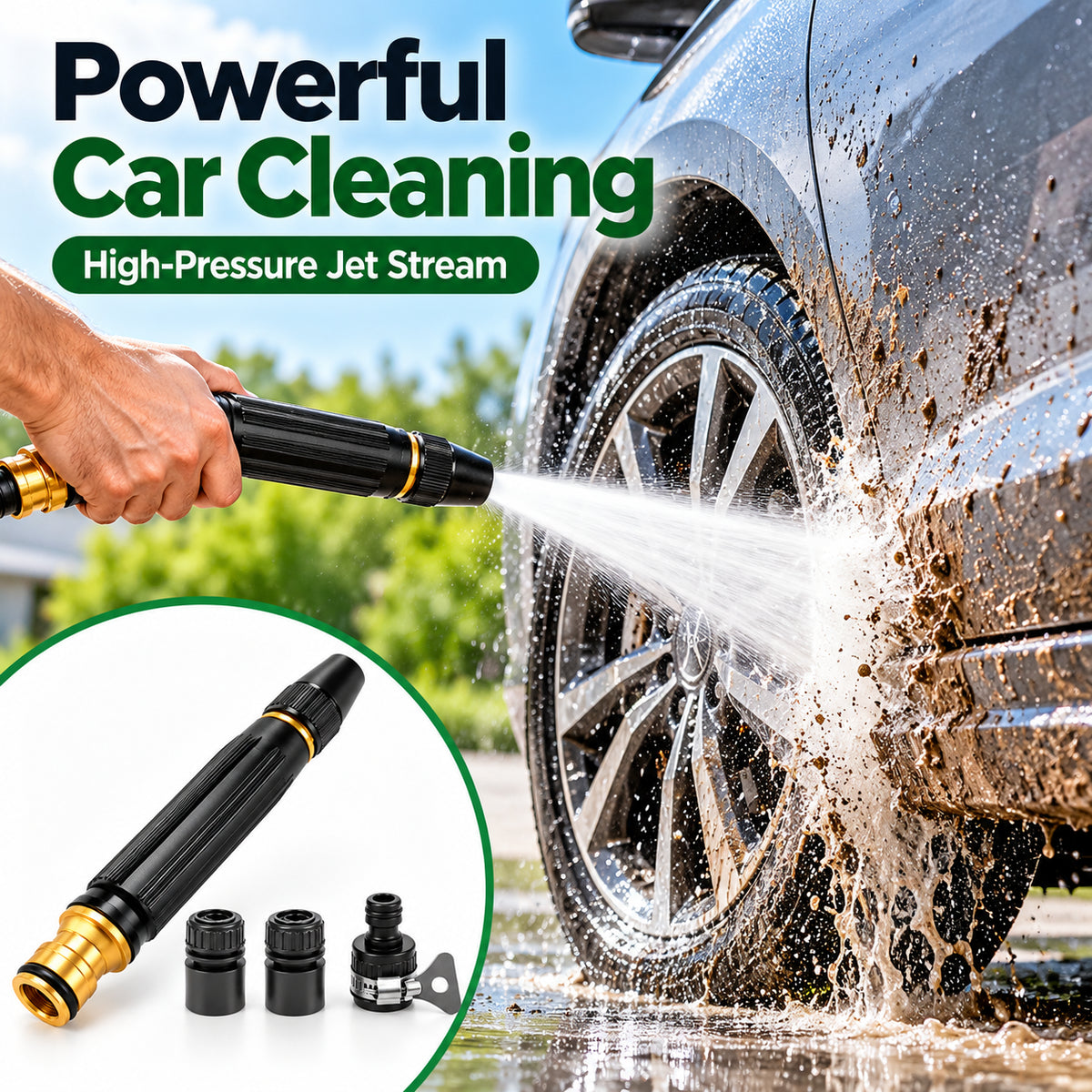✨Heavy Duty Adjustable Twist Hose Nozzle Jet Sweeper Nozzle