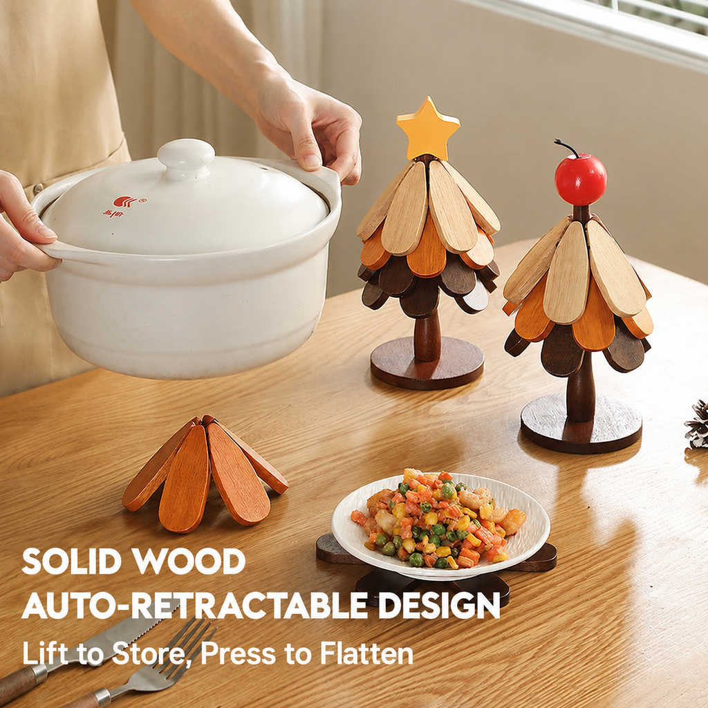 Premium Wooden Christmas Tree Trivet