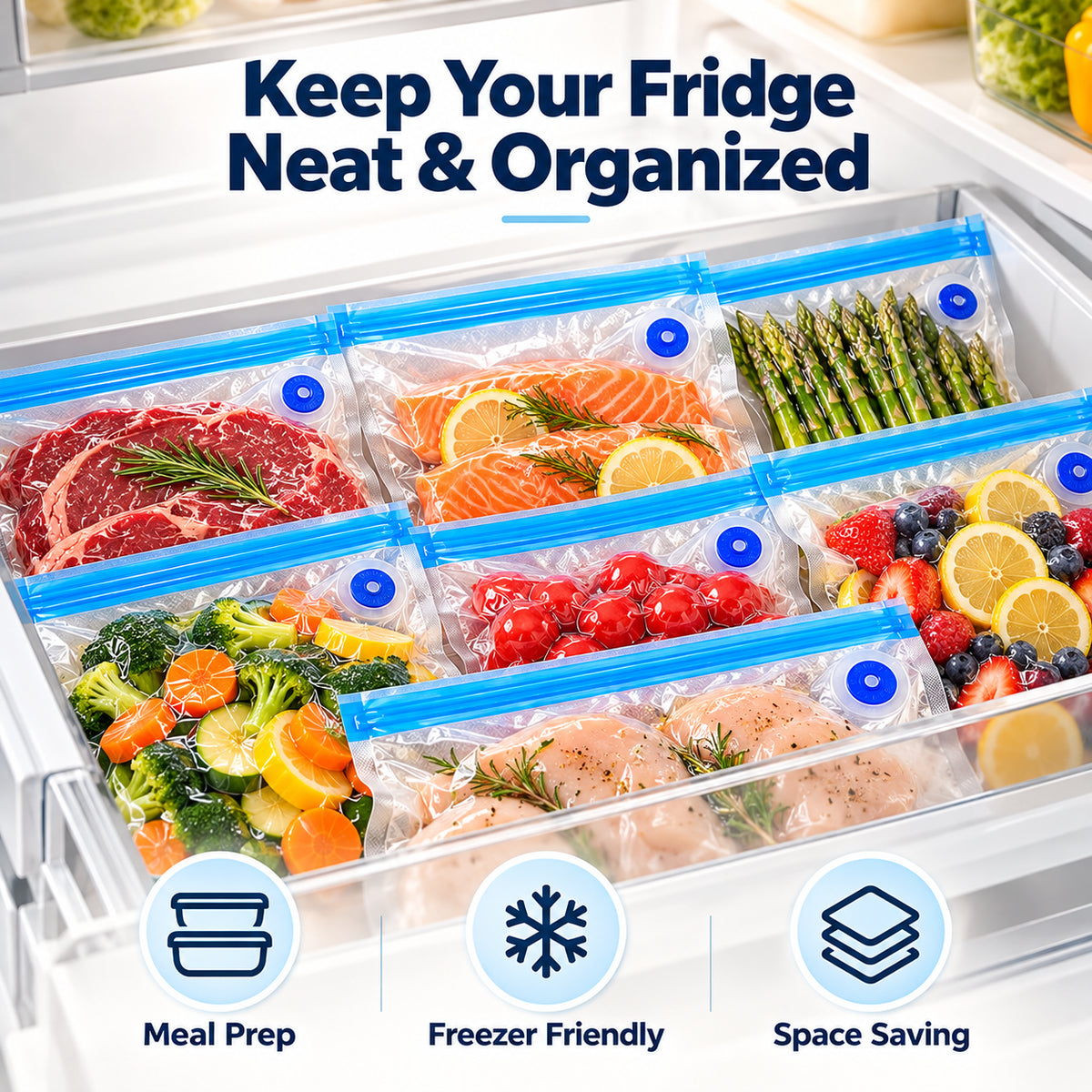 Reusable Vacuum Food Storage Bags