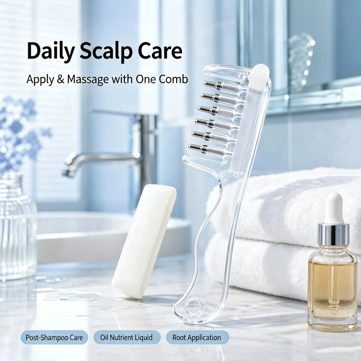 Refillable Scalp Oil Applicator Comb