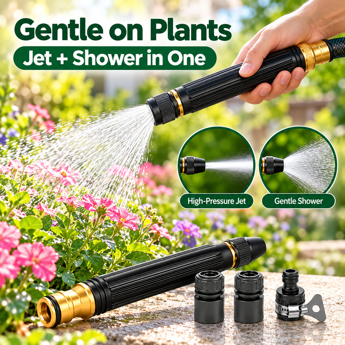 ✨Heavy Duty Adjustable Twist Hose Nozzle Jet Sweeper Nozzle