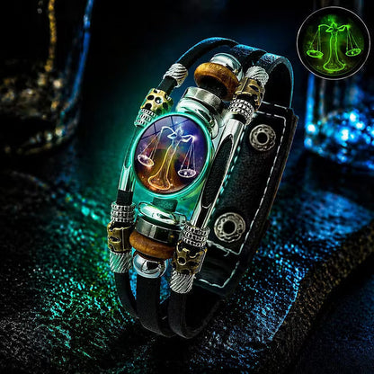 💥Last-day sale – 50% off♈ Glow-in-the-Dark Zodiac Bracelet – 12 Star Signs