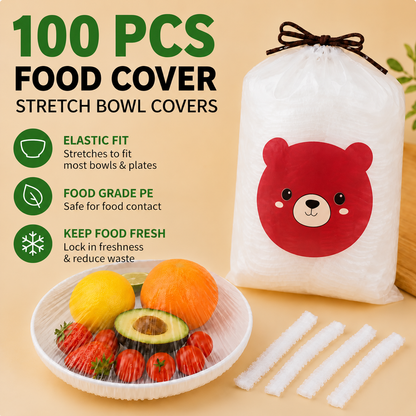 🔥 Hot Sale 100PCS Disposable Stretch Food Covers