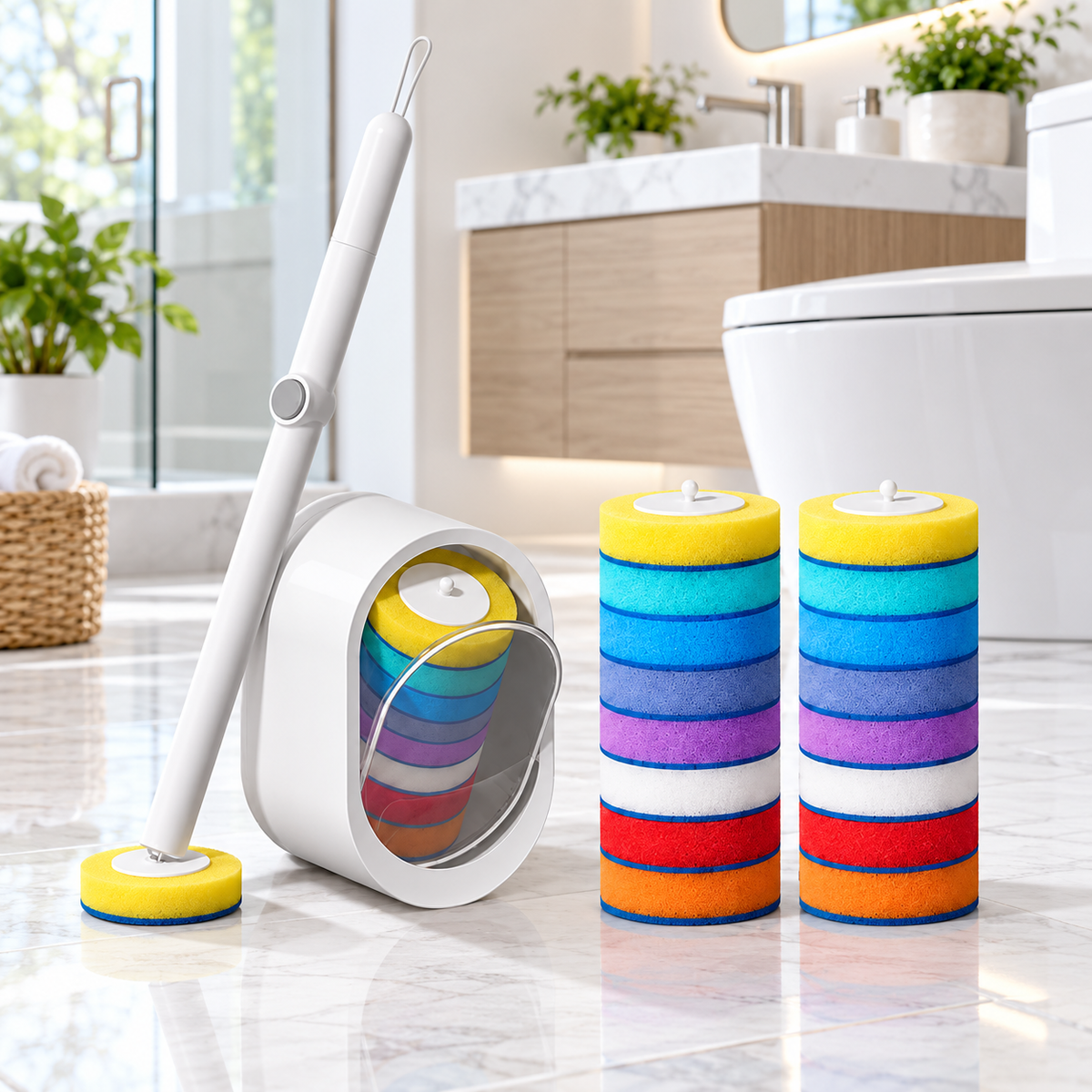 Disposable Toilet Brush for a Cleaner Bowl Without a Dirty Brush Sitting by Your Toilet
