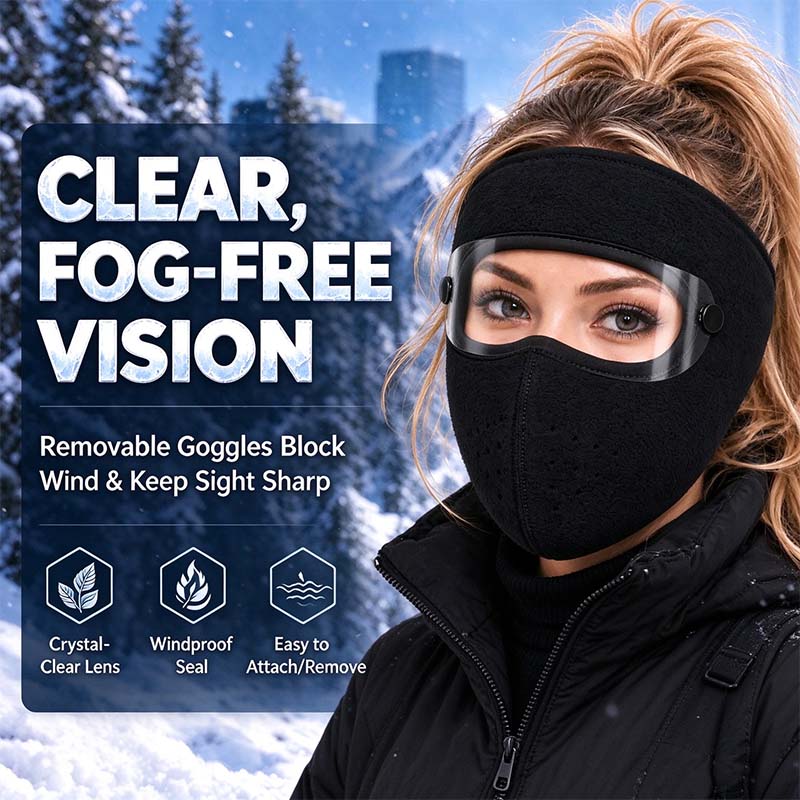 Winter mask detachable goggles detail