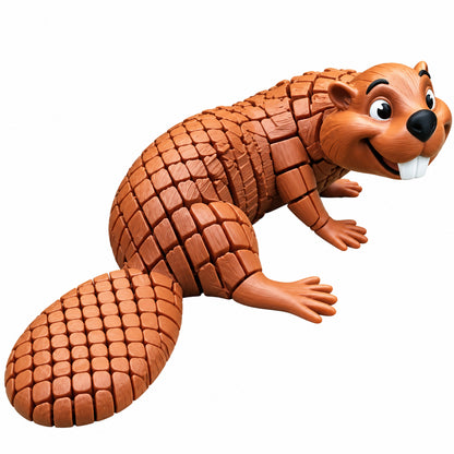 🦫 3D Printed Articulated Beaver Figurine – Movable & Cute Desk Decor