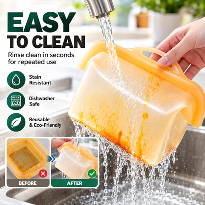Reusable Silicone Food Storage Bags – Wide-Opening, Stand-Up, Leakproof & Refrigerator-Safe