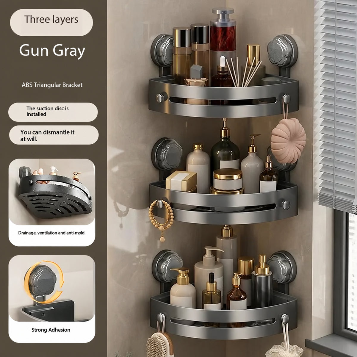 🚿 Corner Shower Storage Rack – Space-Saving & Easy to Install ✨