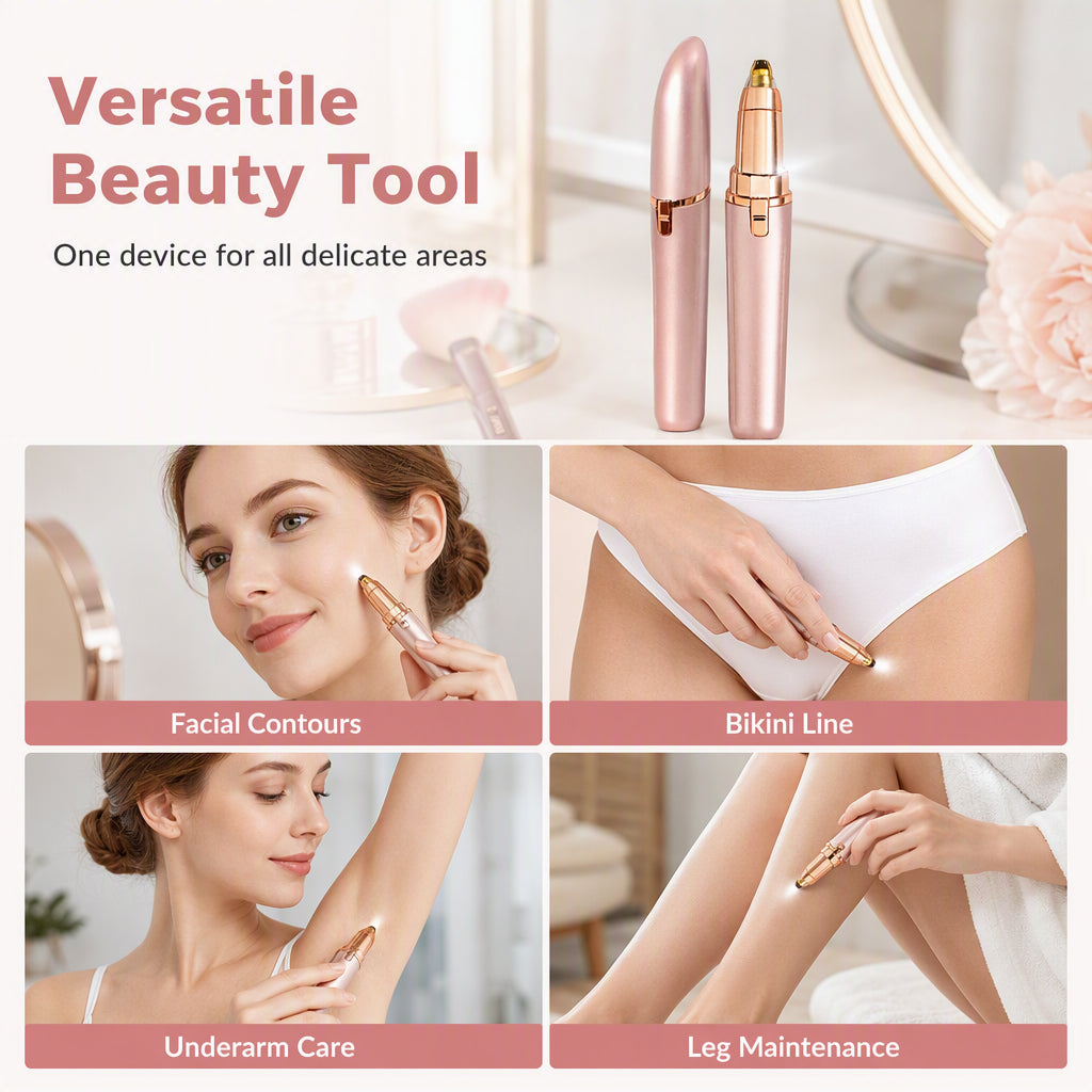 ⏰Electric Eyebrow Trimmer Pen with LED Light – USB Rechargeable Precision Hair Remover