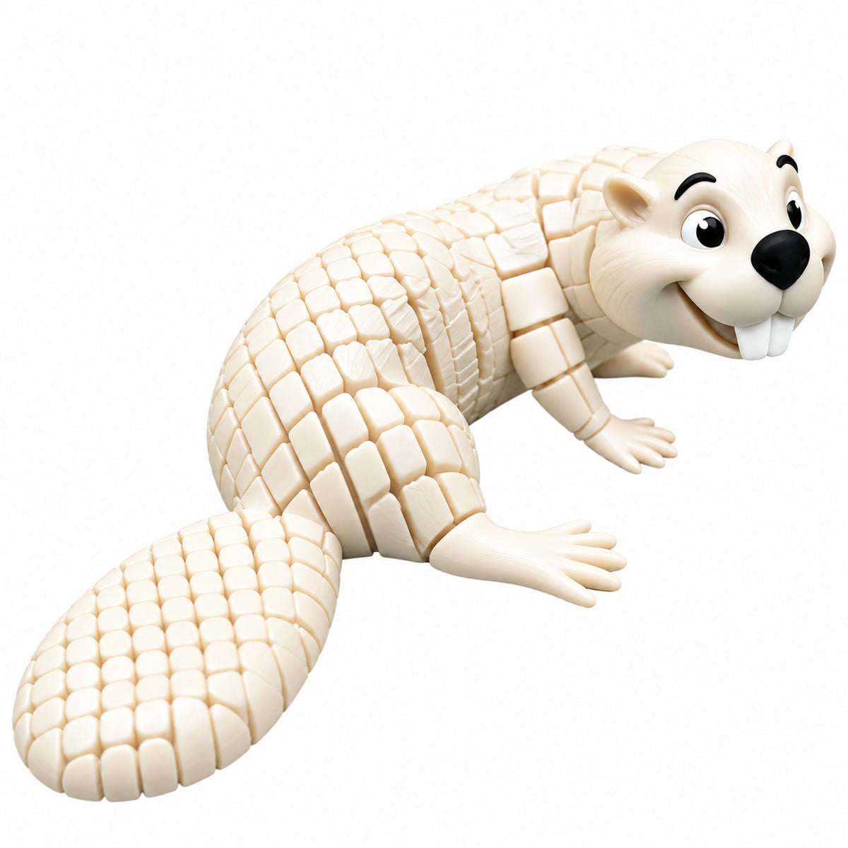 🦫 3D Printed Articulated Beaver Figurine – Movable & Cute Desk Decor