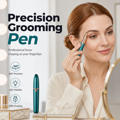 ⏰Electric Eyebrow Trimmer Pen with LED Light – USB Rechargeable Precision Hair Remover