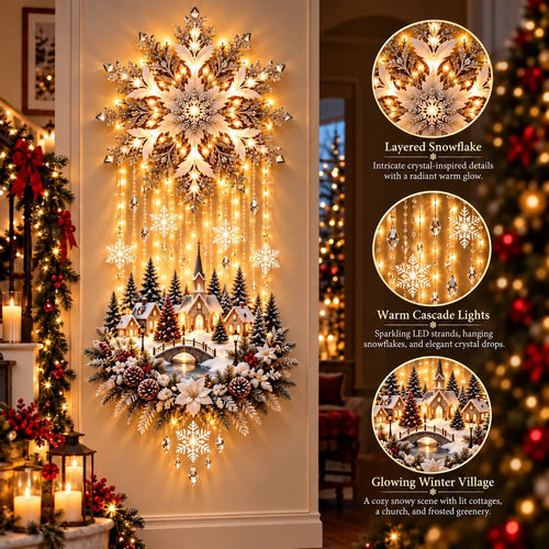 🔥Buy 2 Get 15% OFF🔥Christmas Snowflake Village Lighted Wall Decor