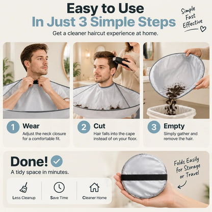 ⭕ UMBRELLA HAIR CUTTING CAPE | Large Hair Catcher  for Cleaner Home Grooming