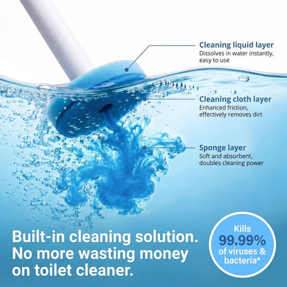 Disposable Toilet Brush for a Cleaner Bowl Without a Dirty Brush Sitting by Your Toilet