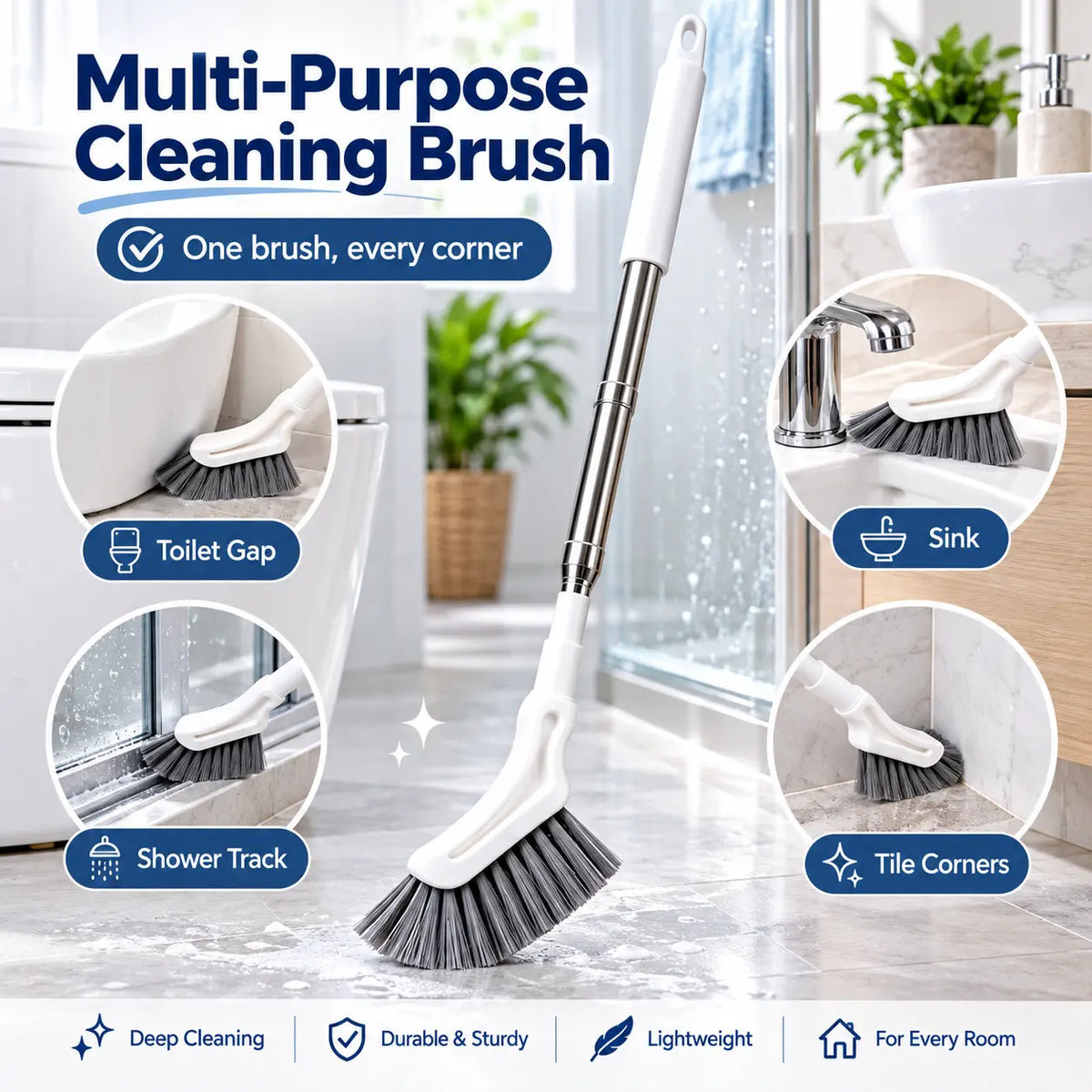 🧹Telescopic Crevice Cleaning Brush – Long Handle Gap Cleaner for Bathroom, Toilet, Floors & Windows