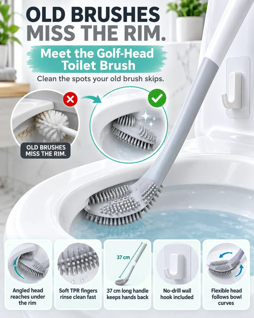 Golf brush head toilet brush