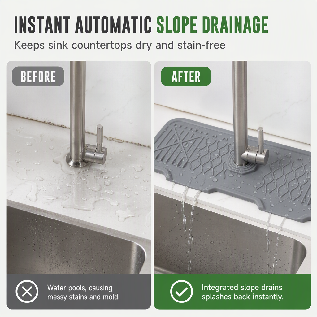 Foldable Silicone Faucet Splash Guard Mat
